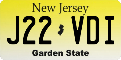 NJ license plate J22VDI