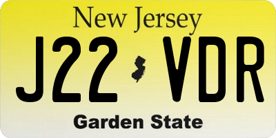 NJ license plate J22VDR