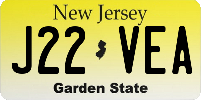 NJ license plate J22VEA