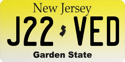 NJ license plate J22VED