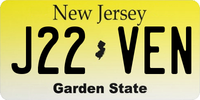 NJ license plate J22VEN