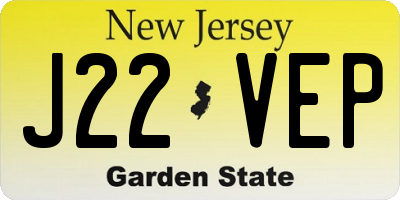 NJ license plate J22VEP