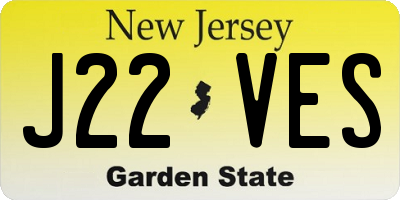 NJ license plate J22VES