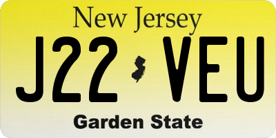 NJ license plate J22VEU