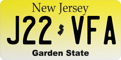NJ license plate J22VFA