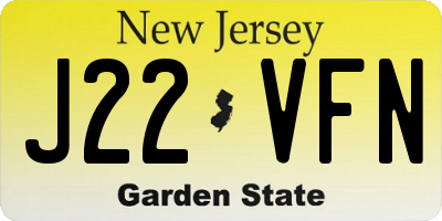 NJ license plate J22VFN