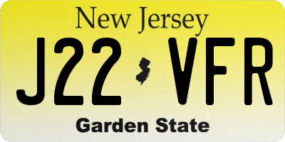 NJ license plate J22VFR