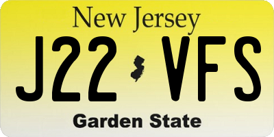 NJ license plate J22VFS