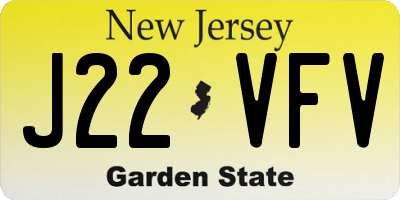 NJ license plate J22VFV