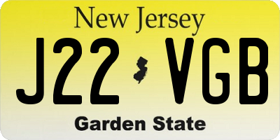 NJ license plate J22VGB
