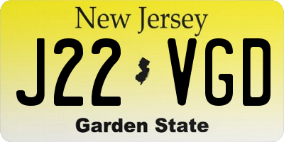 NJ license plate J22VGD