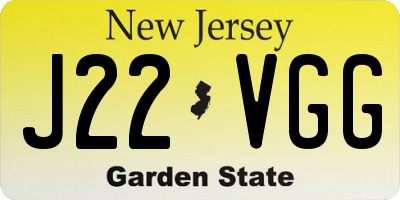 NJ license plate J22VGG