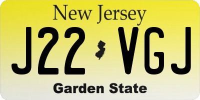 NJ license plate J22VGJ