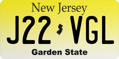 NJ license plate J22VGL