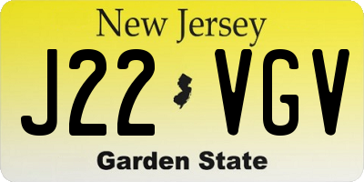 NJ license plate J22VGV
