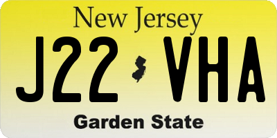 NJ license plate J22VHA