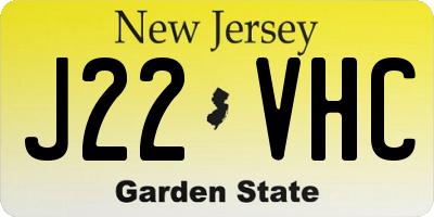 NJ license plate J22VHC