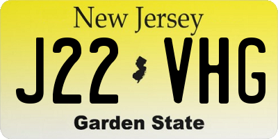 NJ license plate J22VHG