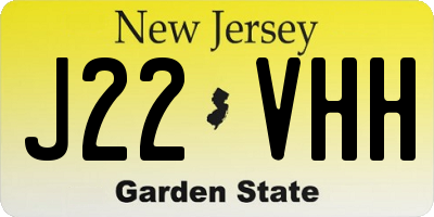 NJ license plate J22VHH