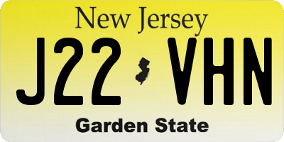 NJ license plate J22VHN