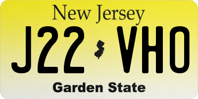 NJ license plate J22VHO