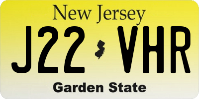 NJ license plate J22VHR