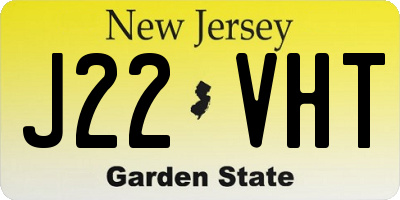 NJ license plate J22VHT