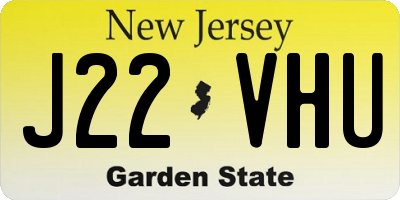 NJ license plate J22VHU