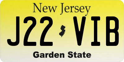 NJ license plate J22VIB