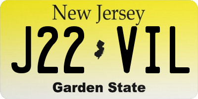 NJ license plate J22VIL