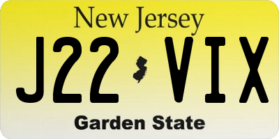 NJ license plate J22VIX