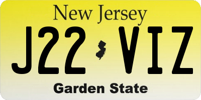 NJ license plate J22VIZ