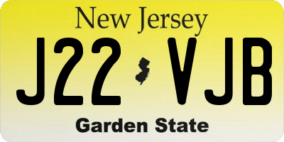 NJ license plate J22VJB