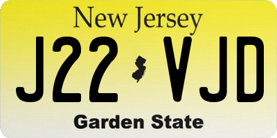 NJ license plate J22VJD
