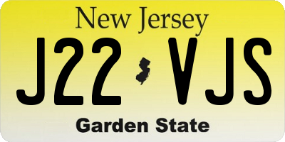 NJ license plate J22VJS