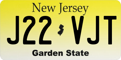 NJ license plate J22VJT