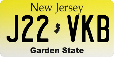NJ license plate J22VKB