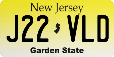 NJ license plate J22VLD