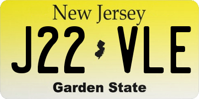 NJ license plate J22VLE