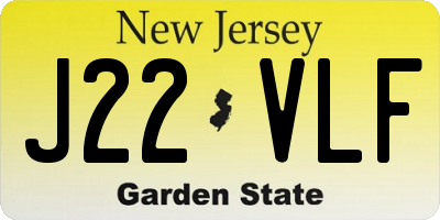 NJ license plate J22VLF