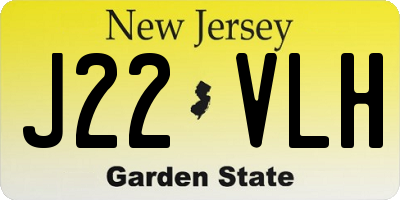 NJ license plate J22VLH