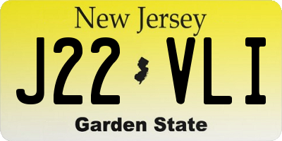 NJ license plate J22VLI
