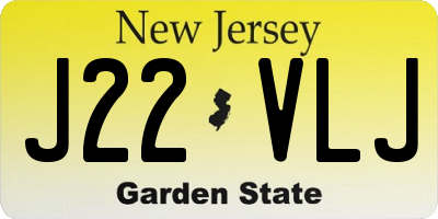 NJ license plate J22VLJ