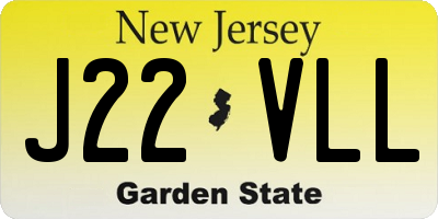 NJ license plate J22VLL