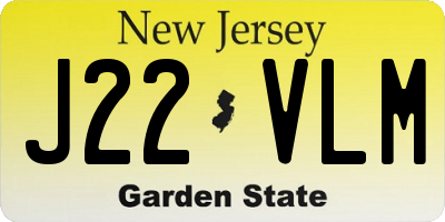 NJ license plate J22VLM