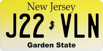NJ license plate J22VLN