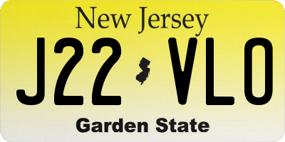 NJ license plate J22VLO