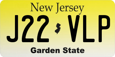 NJ license plate J22VLP