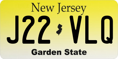 NJ license plate J22VLQ