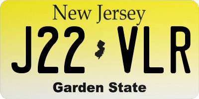NJ license plate J22VLR